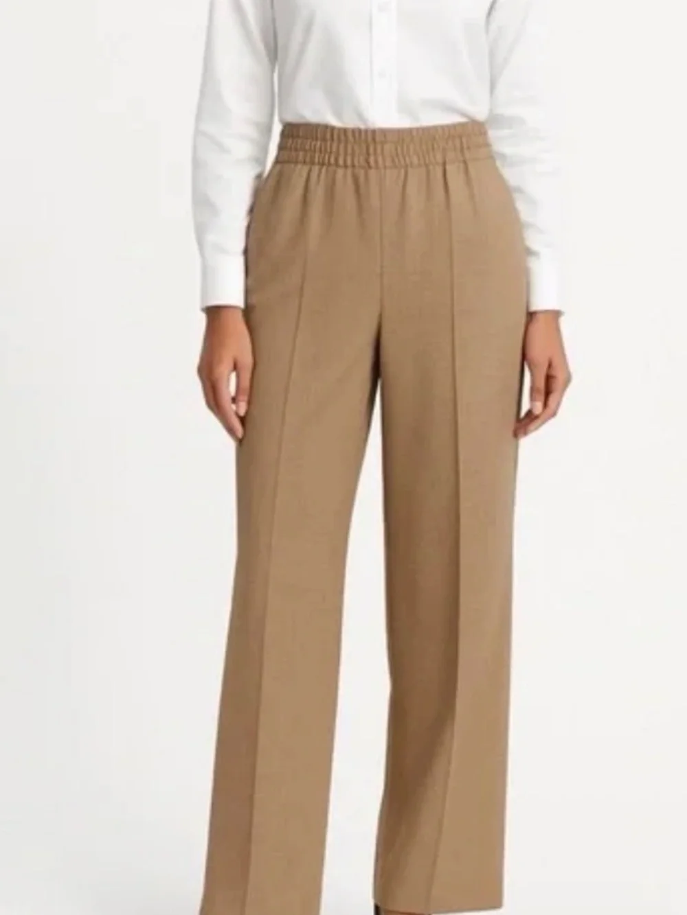 NWT Tuckernuck Tan Straight Leg Pants (S) - Elastic Waist - Picture 2 of 5